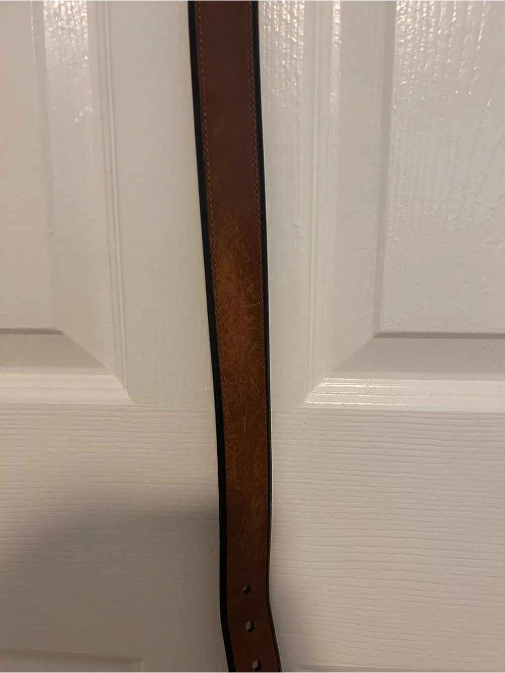 Fossil Men's Tan Brown Leather Belt with Silver Buckle